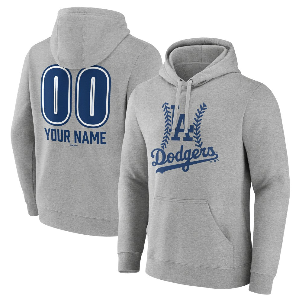 Los Angeles Dodgers Personalized Name & Number Fastball Pullover Hoodie - Gray - MLB on Sale