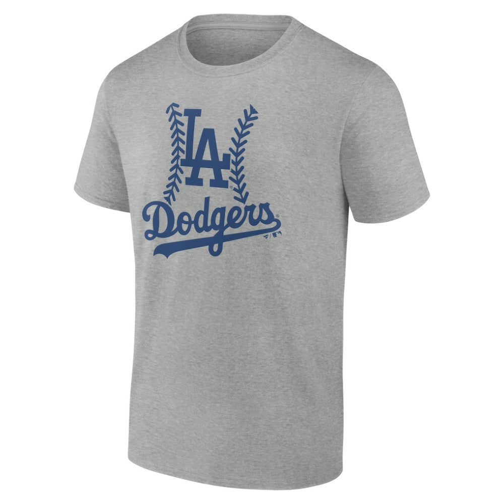 Los Angeles Dodgers Personalized Name & Number Fastball T-Shirt - Heather Gray - MLB Discount