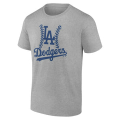 Los Angeles Dodgers Personalized Name & Number Fastball T-Shirt - Heather Gray - MLB Discount