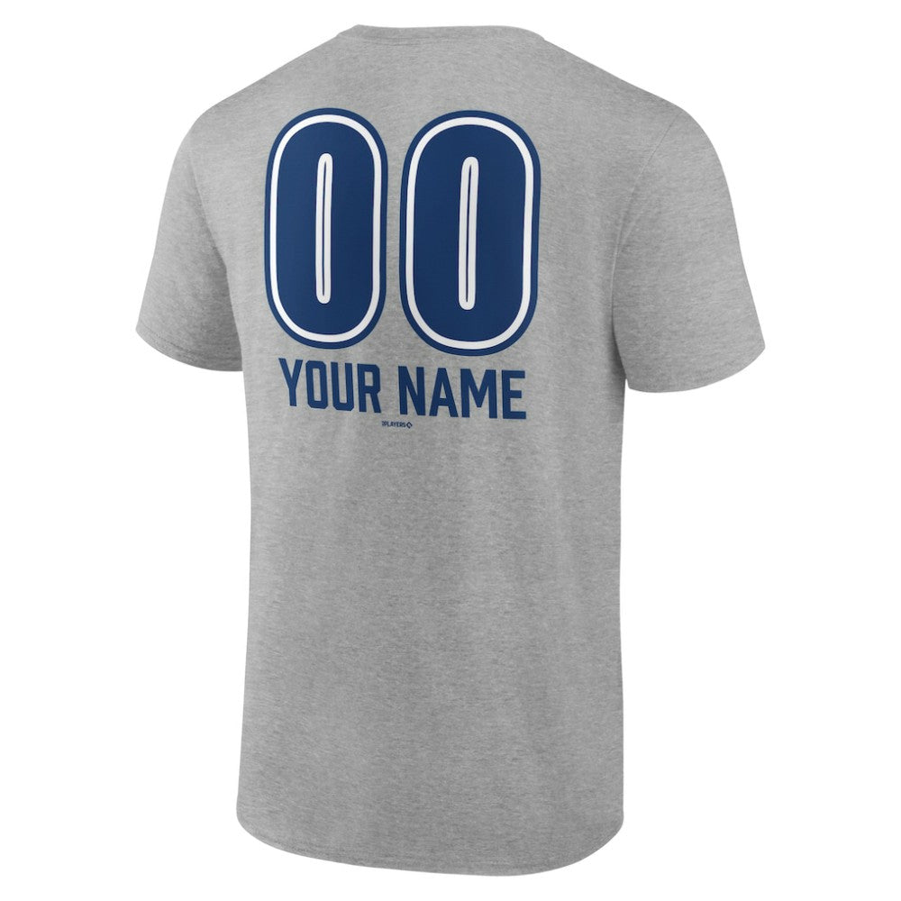 Los Angeles Dodgers Personalized Name & Number Fastball T-Shirt - Heather Gray - MLB Discount