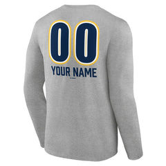 Milwaukee Brewers Personalized Name & Number Fastball Long Sleeve T-Shirt - Gray - MLB Discount