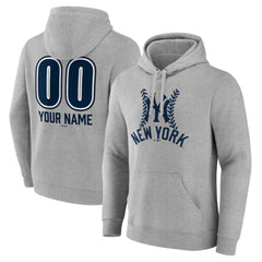 New York Yankees Personalized Name & Number Fastball Pullover Hoodie - Gray - MLB Online