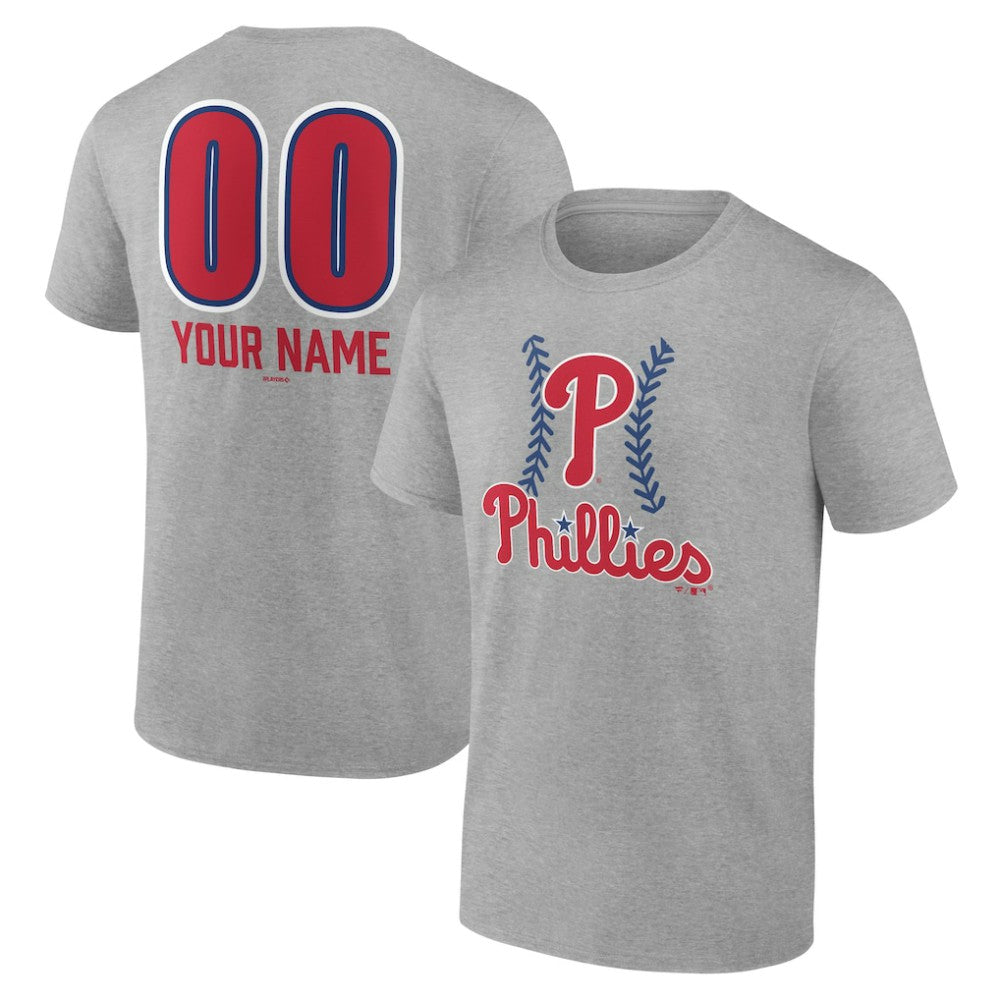 Philadelphia Phillies Personalized Name & Number Fastball T-Shirt - Heather Gray - MLB Online