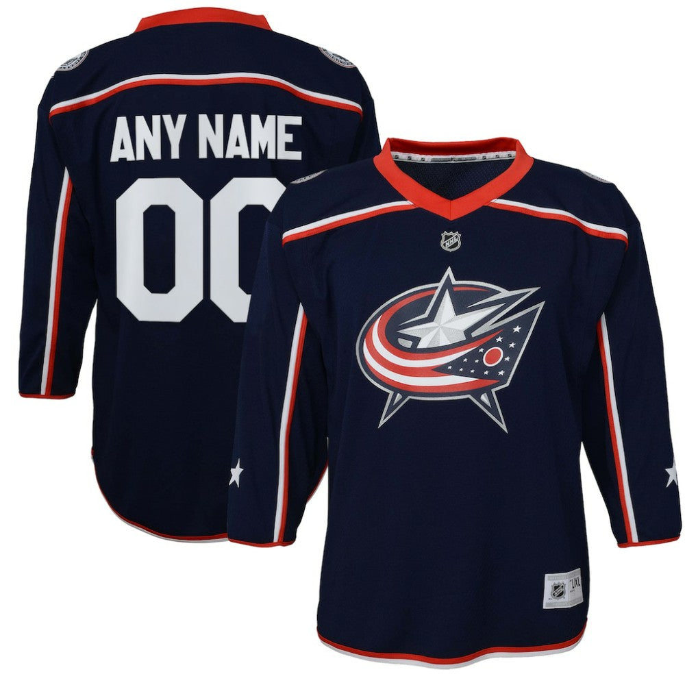 Columbus Blue Jackets Youth Home Replica Custom Jersey - Navy - NHL 201253605