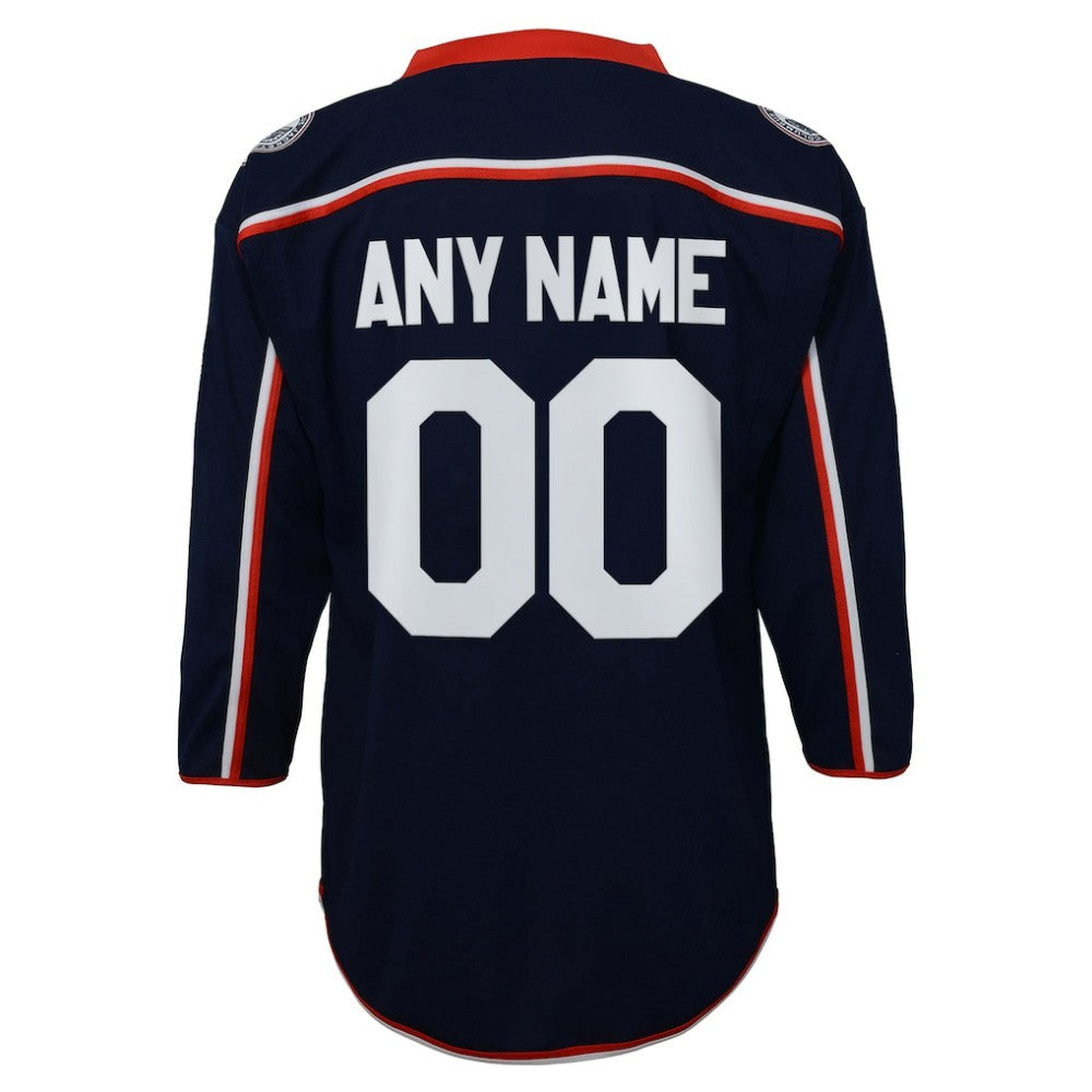 Columbus Blue Jackets Youth Home Replica Custom Jersey - Navy - NHL 201253605