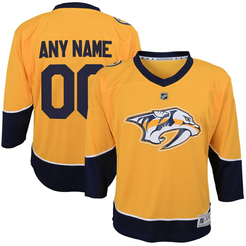 Nashville Predators Youth Home Replica Custom Jersey - Gold - NHL 201253606