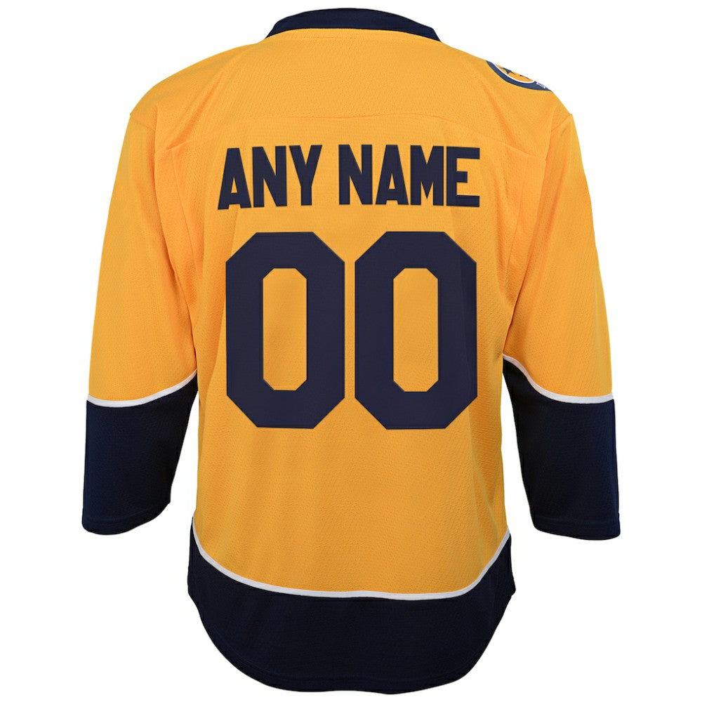 Nashville Predators Youth Home Replica Custom Jersey - Gold - NHL 201253606