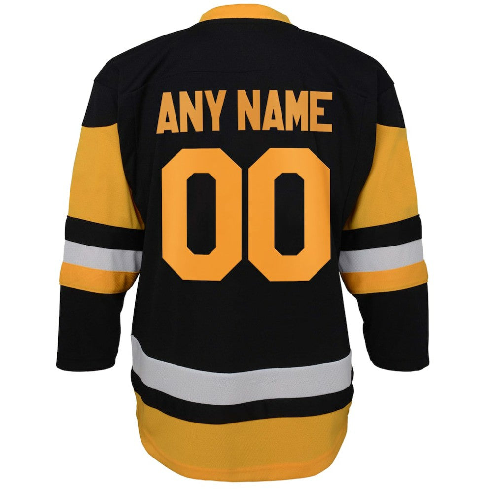 Pittsburgh Penguins Youth Home Replica Custom Jersey - Black - NHL 201253608