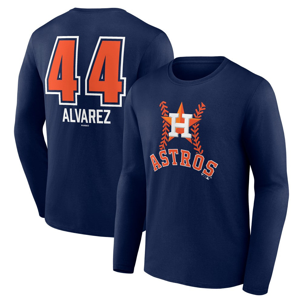 Yordan Alvarez Houston Astros Fastball Player Name & Number Long Sleeve T-Shirt - Navy - MLB Sale