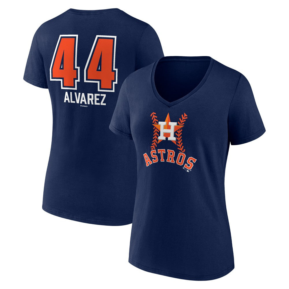 Yordan Alvarez Houston Astros Women's Fastball Player Name & Number V-Neck T-Shirt - Navy - MLB Online