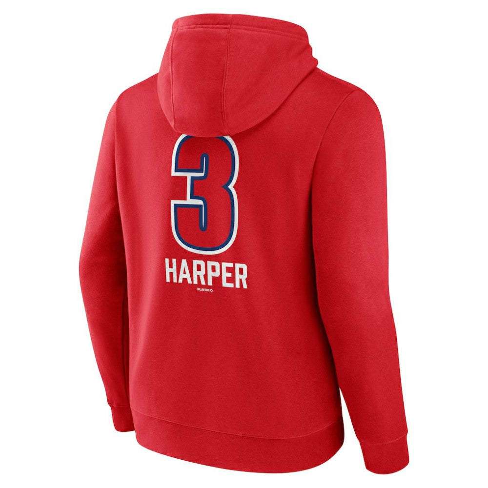 Bryce Harper Philadelphia Phillies Fastball Player Name & Number Pullover Hoodie - Red - MLB Discount