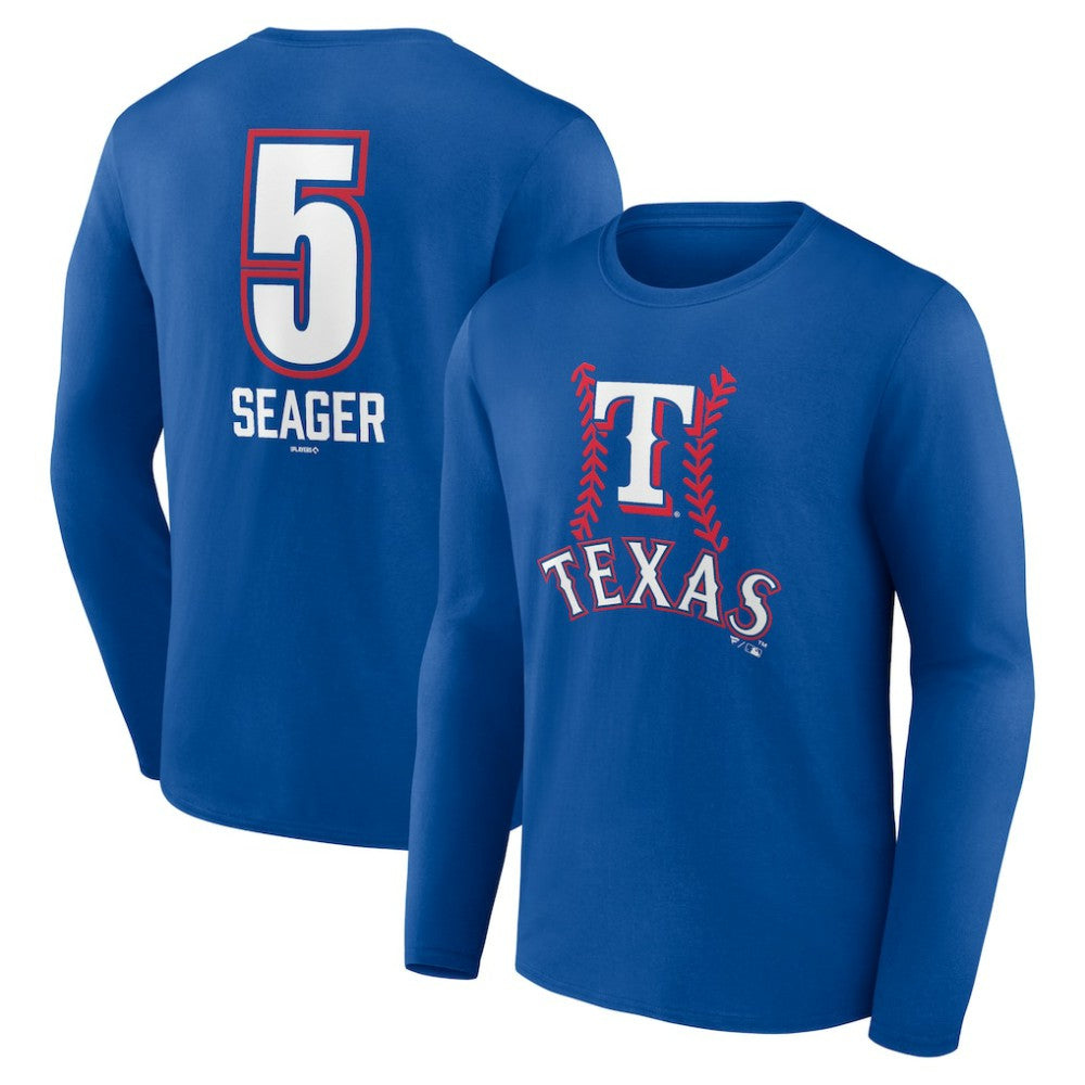 Corey Seager Texas Rangers Fastball Player Name & Number Long Sleeve T-Shirt - Royal - MLB Online