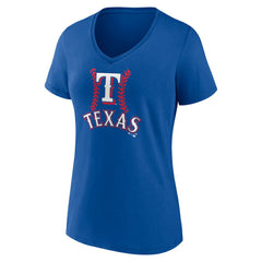 Corey Seager Texas Rangers Women's Fastball Player Name & Number V-Neck T-Shirt - Royal - MLB Lifestyle