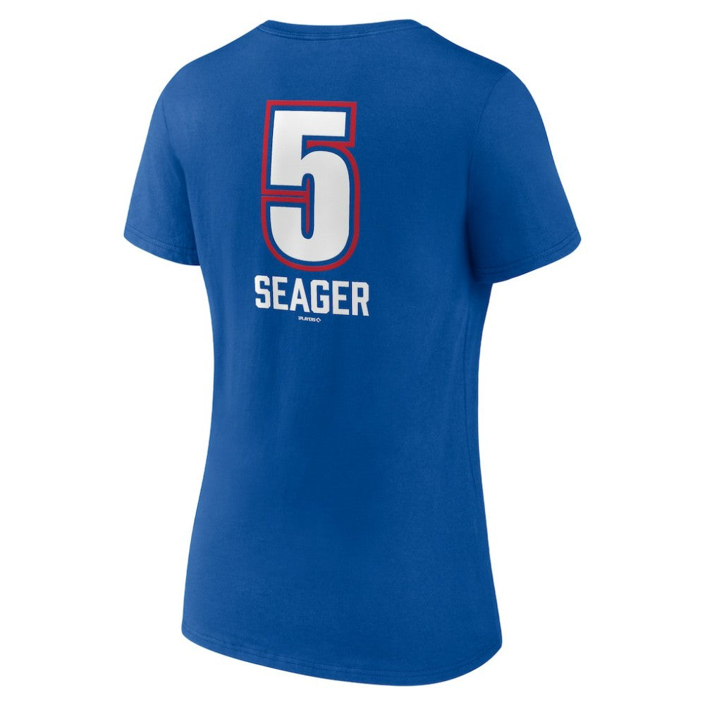 Corey Seager Texas Rangers Women's Fastball Player Name & Number V-Neck T-Shirt - Royal - MLB Lifestyle