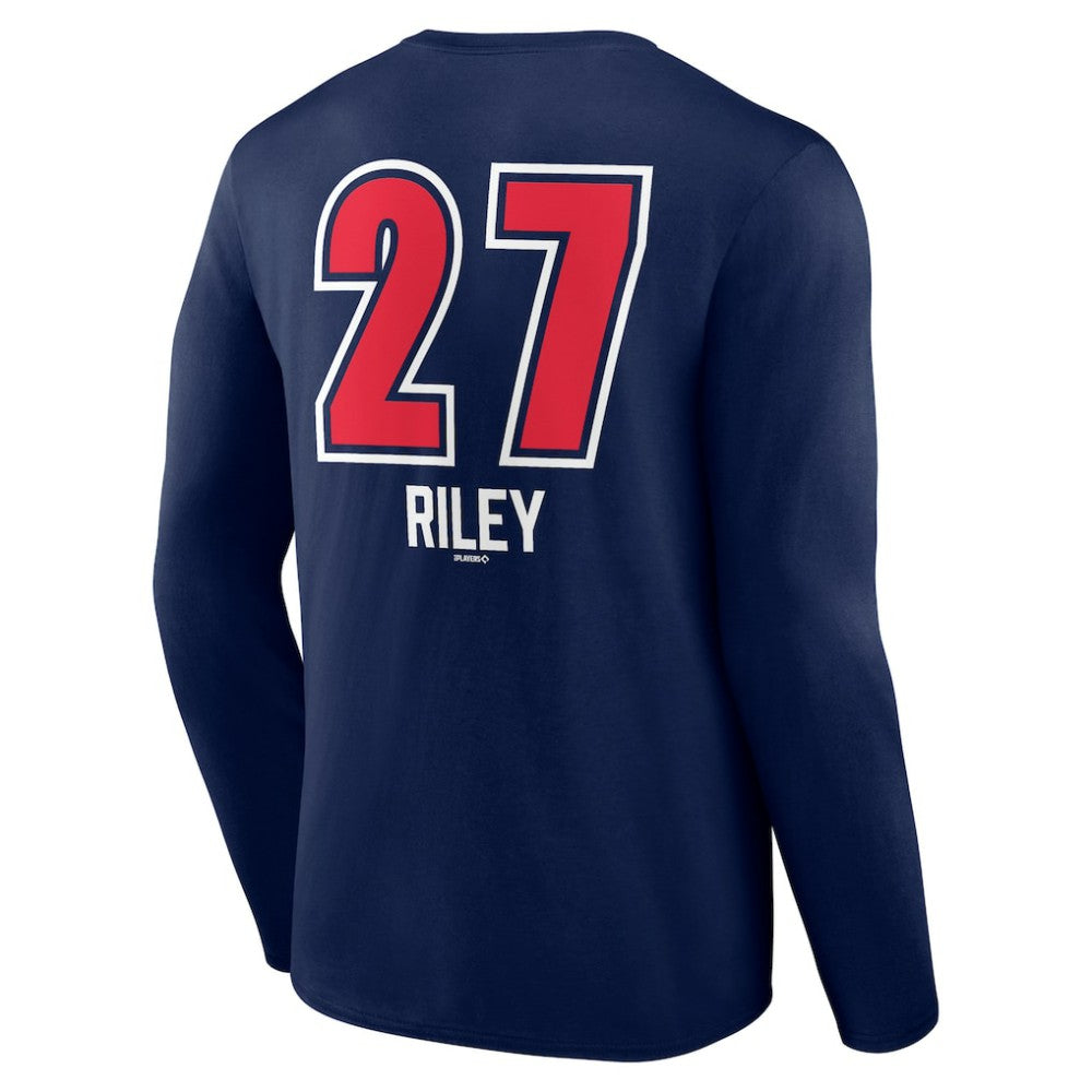 Austin Riley Atlanta Braves Fastball Player Name & Number Long Sleeve T-Shirt - Navy - MLB Sale