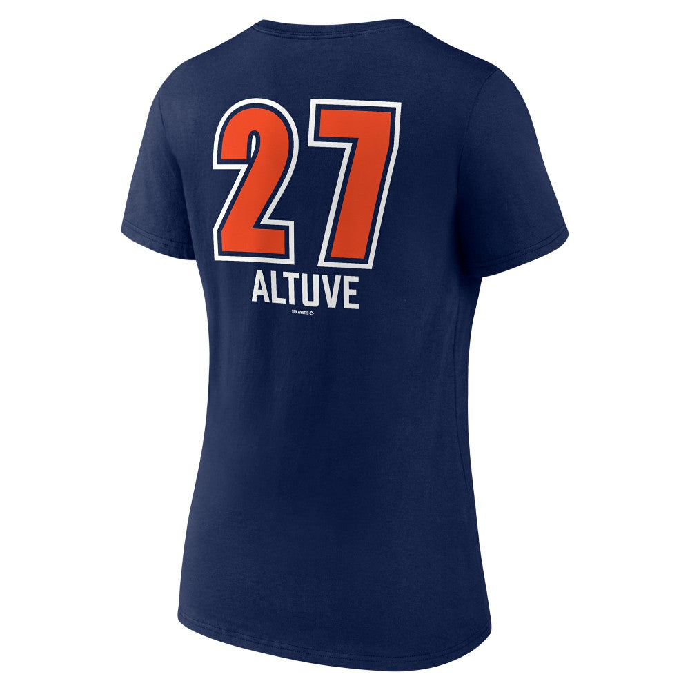Jose Altuve Houston Astros Women's Fastball Player Name & Number V-Neck T-Shirt - Navy - MLB Lifestyle