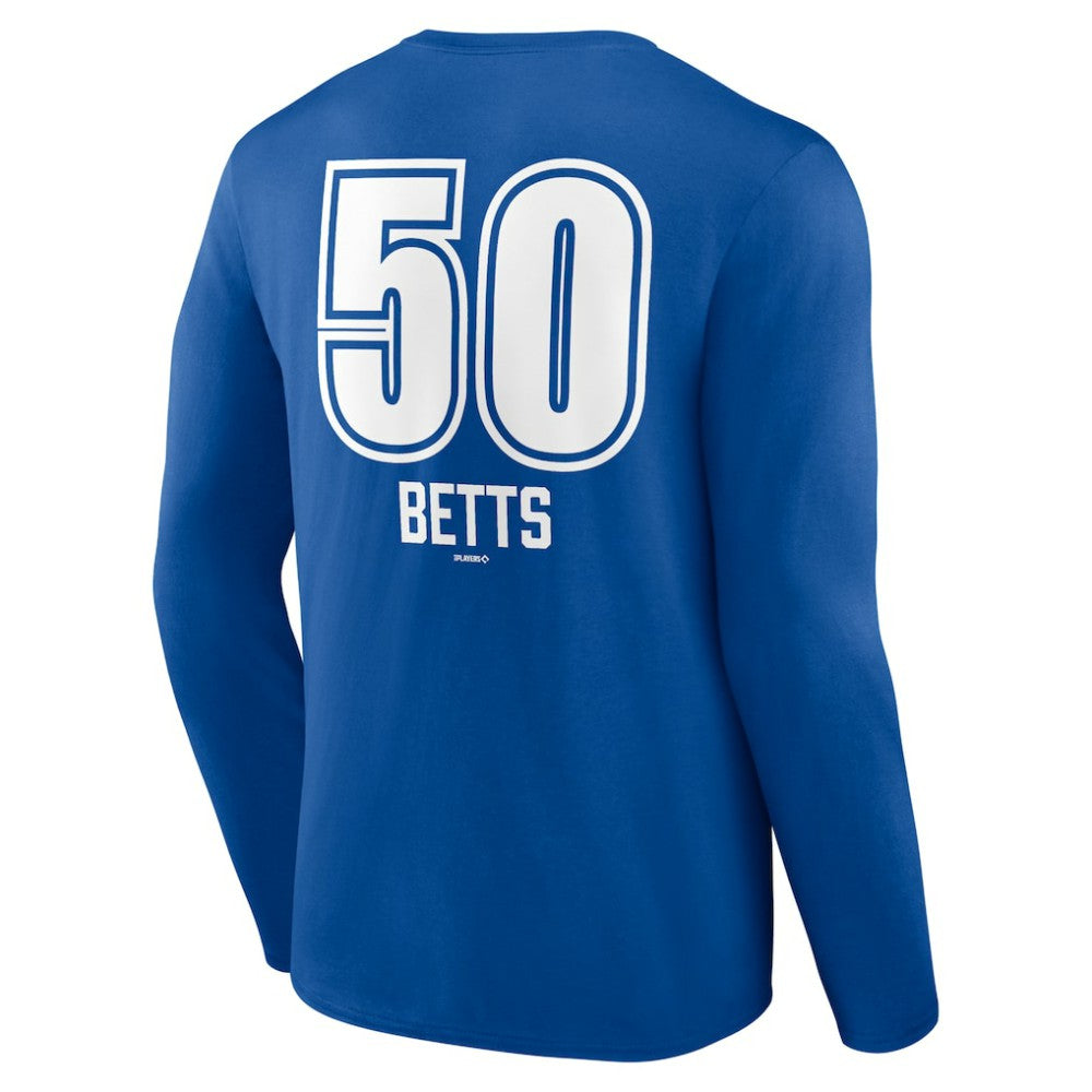 Mookie Betts Los Angeles Dodgers Fastball Player Name & Number Long Sleeve T-Shirt - Royal - MLB Lifestyle
