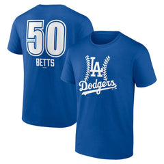 Mookie Betts Los Angeles Dodgers Fastball Player Name & Number T-Shirt - Royal - MLB Sale