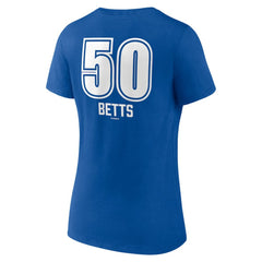 Mookie Betts Los Angeles Dodgers Women's Fastball Player Name & Number V-Neck T-Shirt - Royal - MLB Lifestyle