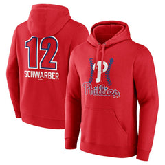 Kyle Schwarber Philadelphia Phillies Fastball Player Name & Number Pullover Hoodie - Red - MLB Lifestyle