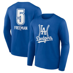 Freddie Freeman Los Angeles Dodgers Fastball Player Name & Number Long Sleeve T-Shirt - Royal - MLB Online