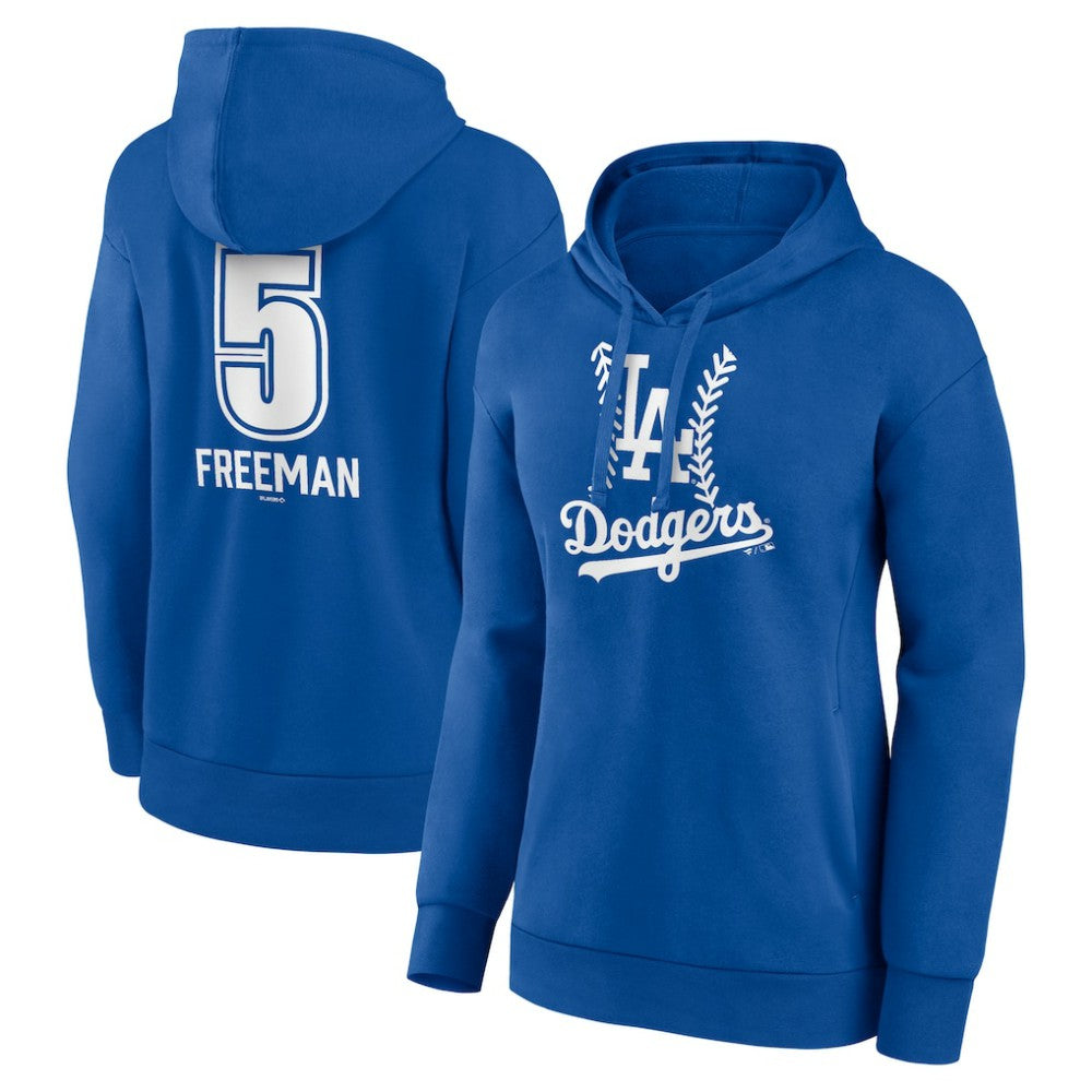 Freddie Freeman Los Angeles Dodgers Women's Fastball Player Name & Number Pullover Hoodie - Royal - MLB Sale