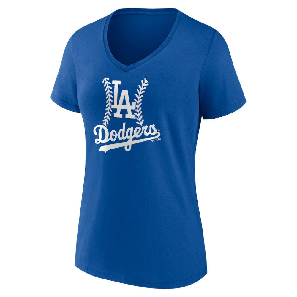 Freddie Freeman Los Angeles Dodgers Women's Fastball Player Name & Number V-Neck T-Shirt - Royal - MLB Discount