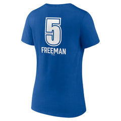 Freddie Freeman Los Angeles Dodgers Women's Fastball Player Name & Number V-Neck T-Shirt - Royal - MLB Discount