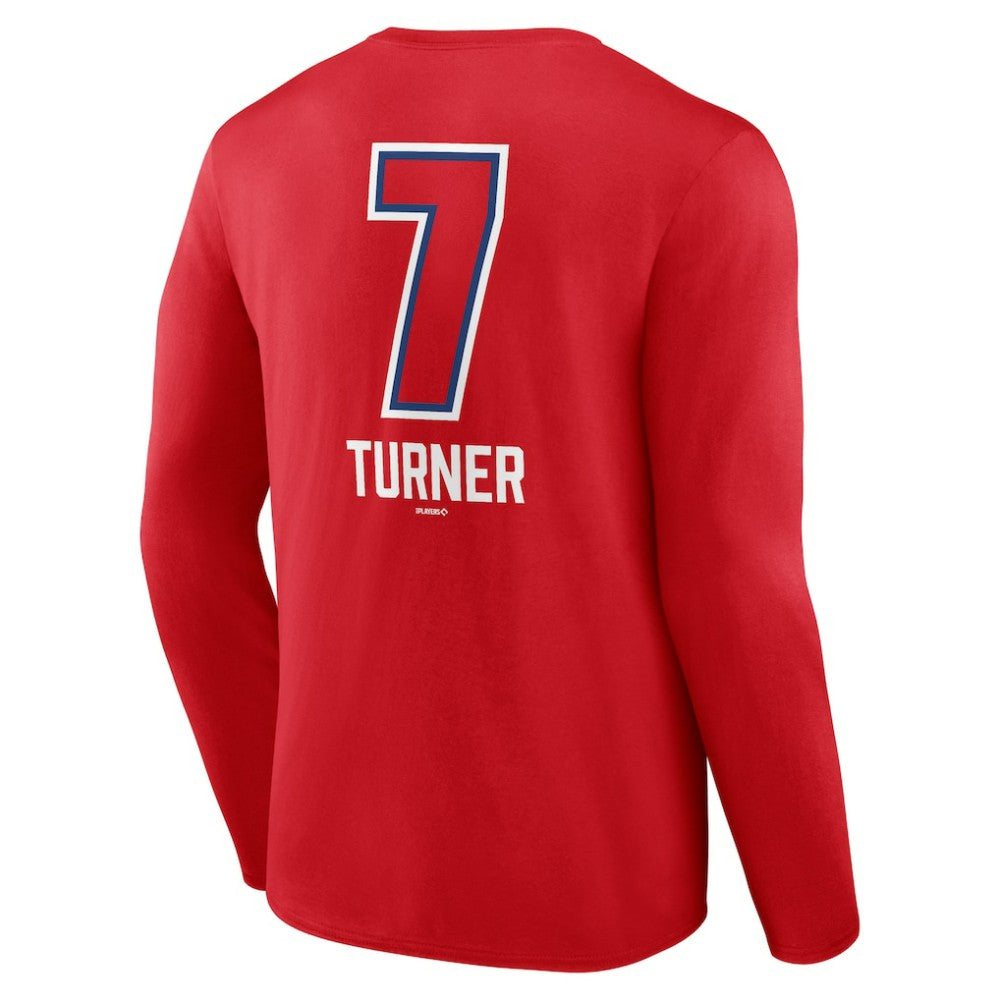 Trea Turner Philadelphia Phillies Fastball Player Name & Number Long Sleeve T-Shirt - Red - MLB Discount
