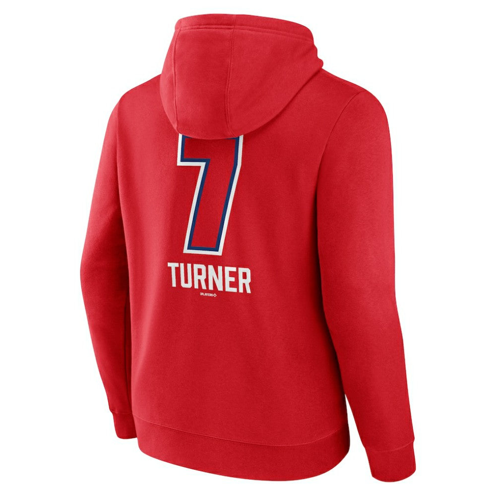Trea Turner Philadelphia Phillies Fastball Player Name & Number Pullover Hoodie - Red - MLB Online