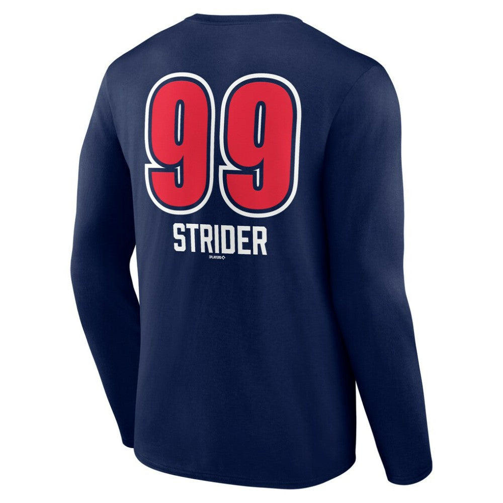 Spencer Strider Atlanta Braves Fastball Player Name & Number Long Sleeve T-Shirt - Navy - MLB on Sale