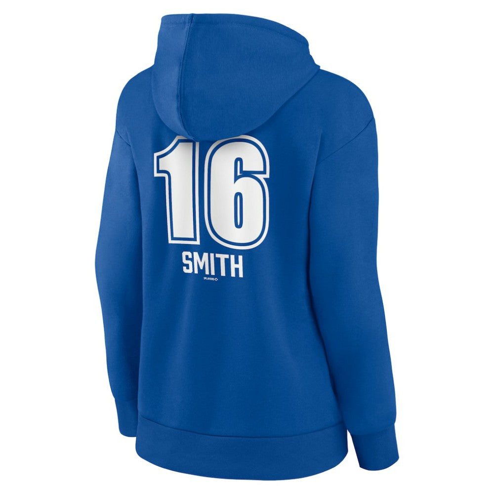 Will Smith Los Angeles Dodgers Women's Fastball Player Name & Number Pullover Hoodie - Royal - MLB Discount