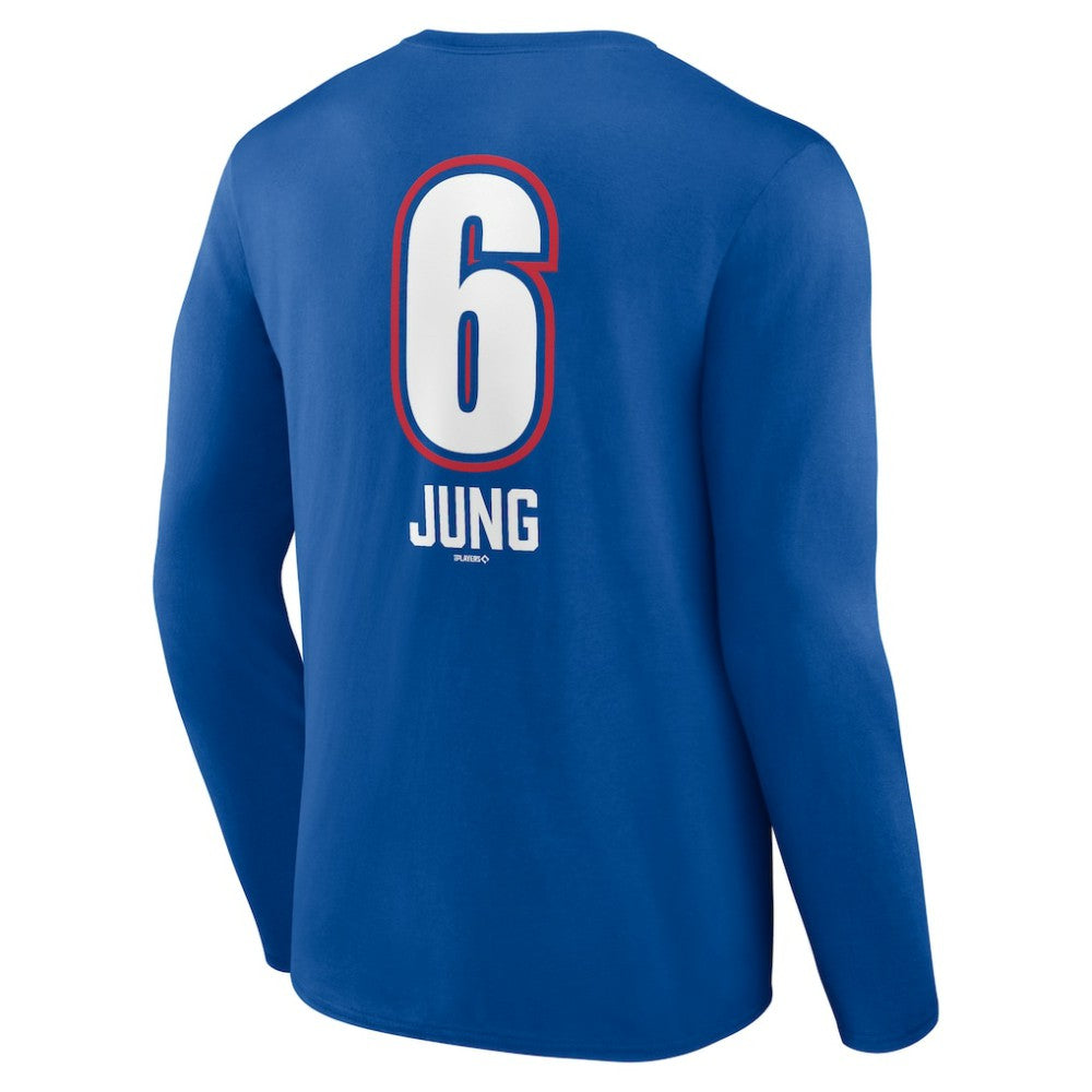 Josh Jung Texas Rangers Fastball Player Name & Number Long Sleeve T-Shirt - Royal - MLB Online