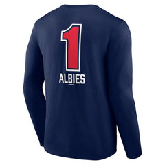 Ozzie Albies Atlanta Braves Fastball Player Name & Number Long Sleeve T-Shirt - Navy - MLB Lifestyle