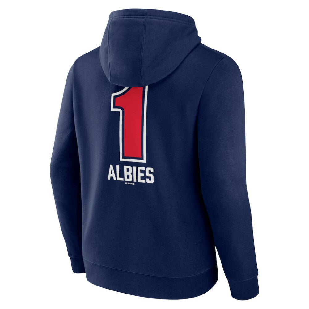 Ozzie Albies Atlanta Braves Fastball Player Name & Number Pullover Hoodie - Navy - MLB on Sale