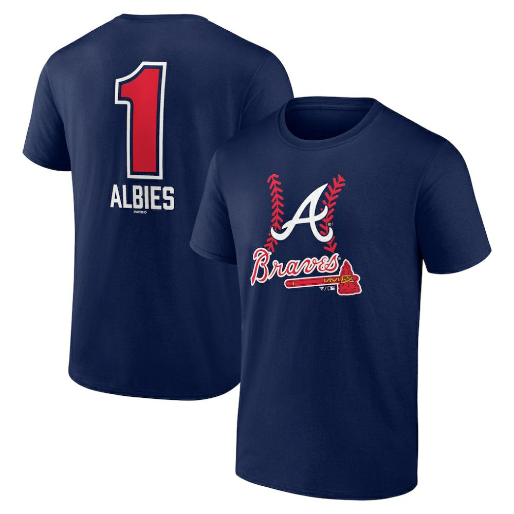 Ozzie Albies Atlanta Braves Fastball Player Name & Number T-Shirt - Navy - MLB on Sale