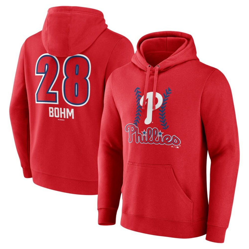 Alec Bohm Philadelphia Phillies Fastball Player Name & Number Pullover Hoodie - Red - MLB on Sale