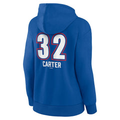 Evan Carter Texas Rangers Women's Fastball Player Name & Number Pullover Hoodie - Royal - MLB on Sale