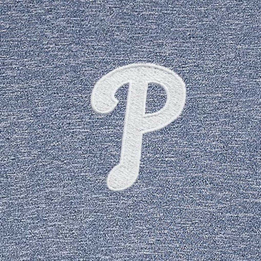 Philadelphia Phillies Antigua Hunk Quarter-Zip Top - Heather Navy - MLB on Sale