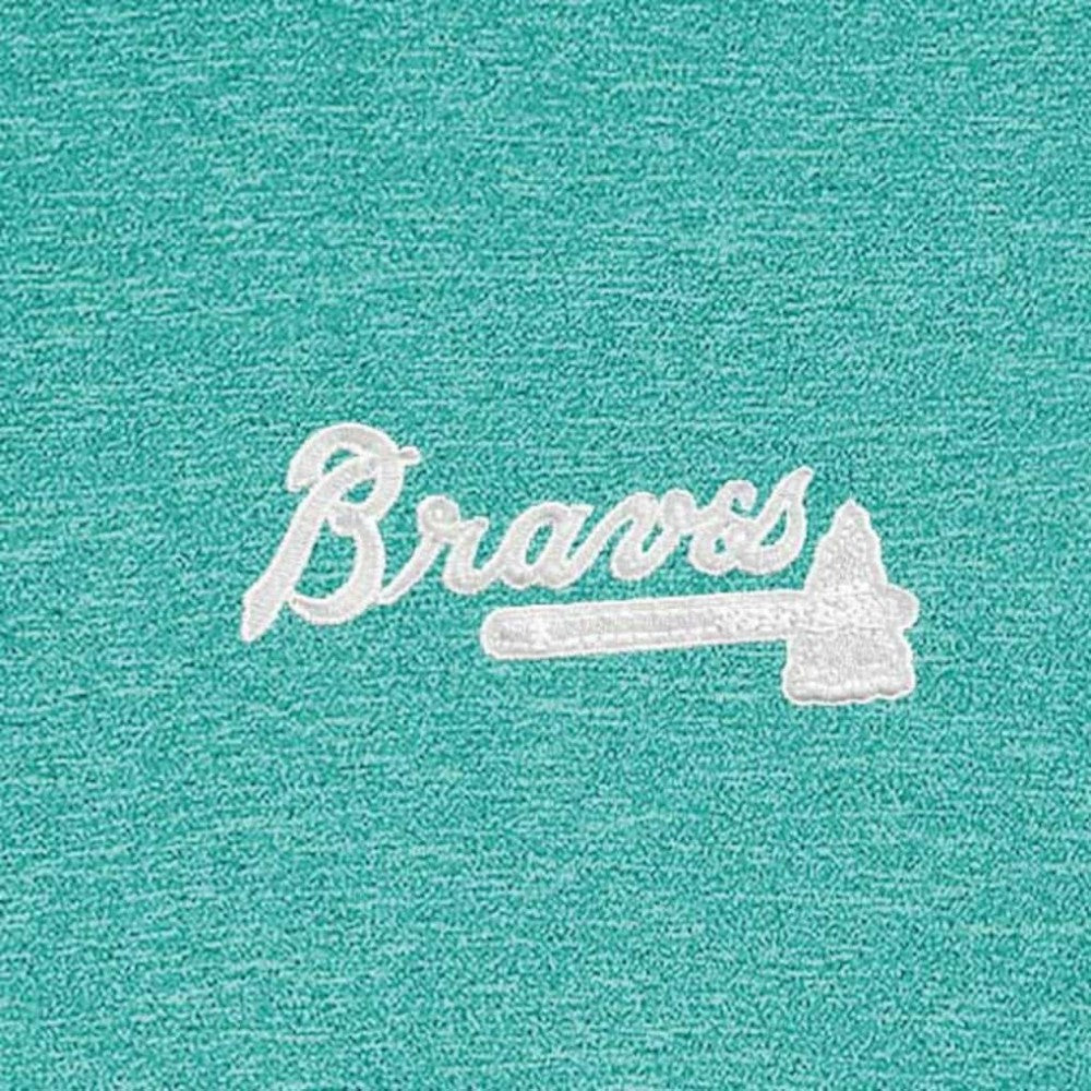 Atlanta Braves Antigua Hunk Quarter-Zip Top - Heather Aqua - MLB Discount