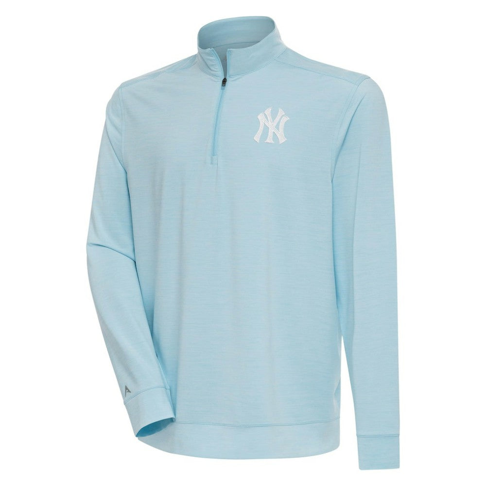 New York Yankees Antigua Bright Quarter-Zip Pullover Top - Powder Blue - MLB Sale