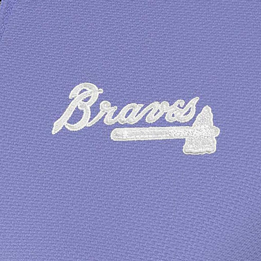 Atlanta Braves Antigua Women's Finish Quarter-Zip Pullover Top - Purple - MLB Lifestyle