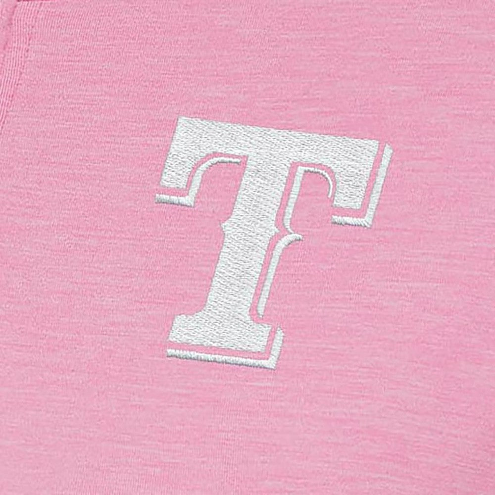 Texas Rangers Antigua Women's Mentor Quarter-Zip Pullover Top - Pink - MLB Lifestyle