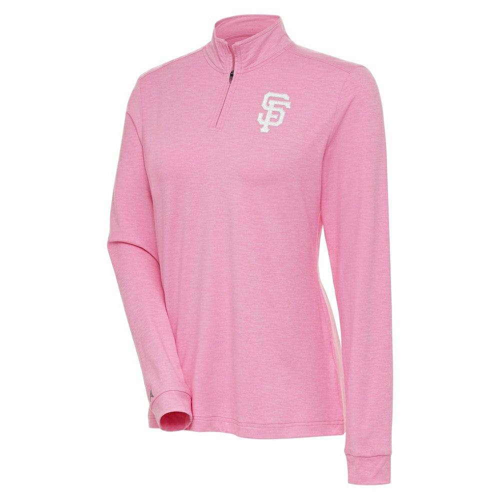 San Francisco Giants Antigua Women's Mentor Quarter-Zip Pullover Top - Pink - MLB on Sale