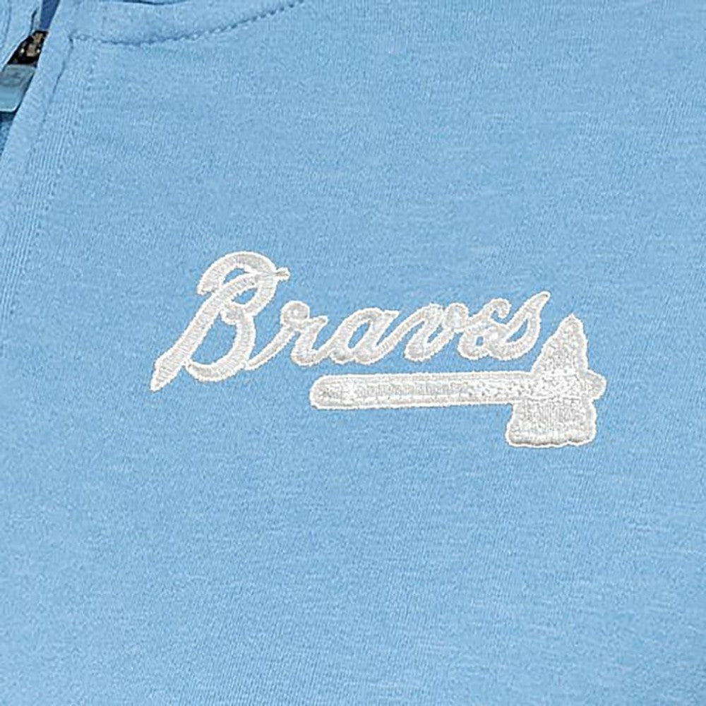 Atlanta Braves Antigua Women's Mentor Quarter-Zip Pullover Top - Light Blue - MLB Lifestyle