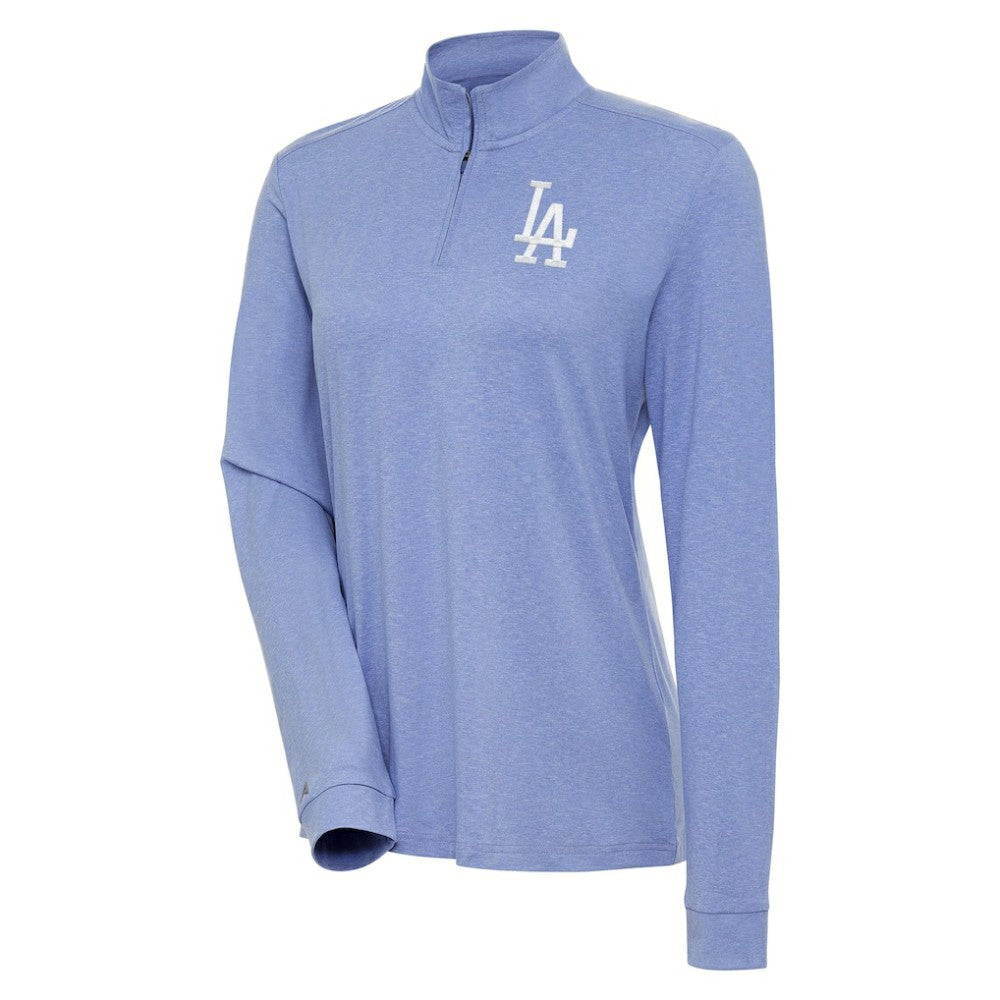 Los Angeles Dodgers Antigua Women's Mentor Quarter-Zip Pullover Top - Lavender - MLB Sale