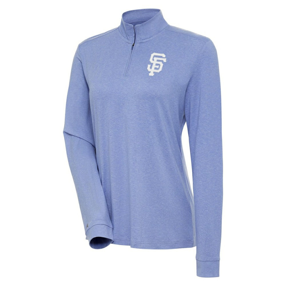 San Francisco Giants Antigua Women's Mentor Quarter-Zip Pullover Top - Lavender - MLB Lifestyle