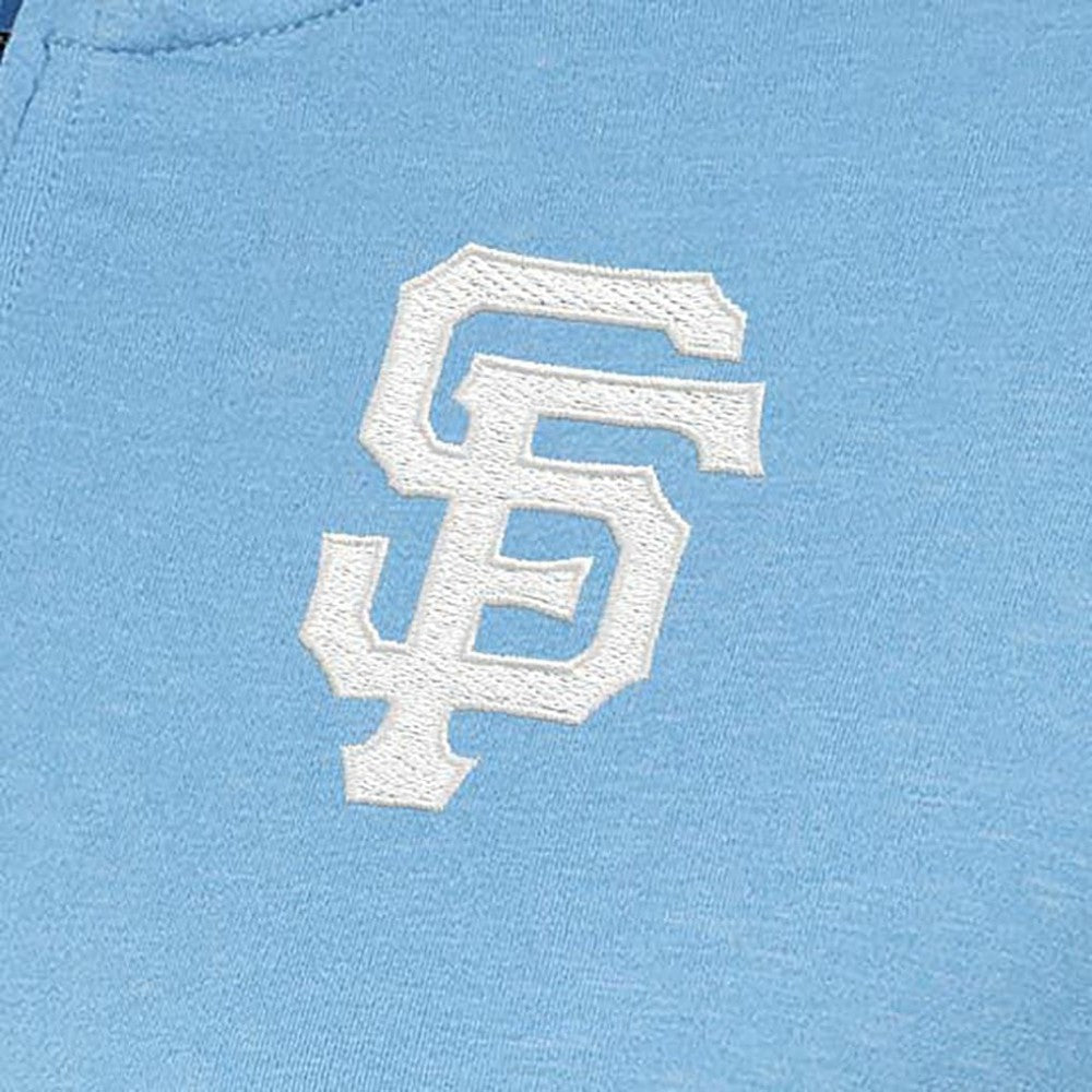 San Francisco Giants Antigua Women's Mentor Quarter-Zip Pullover Top - Light Blue - MLB Discount