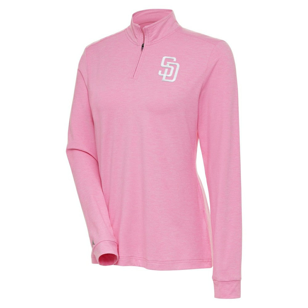 San Diego Padres Antigua Women's Mentor Quarter-Zip Pullover Top - Pink - MLB Sale