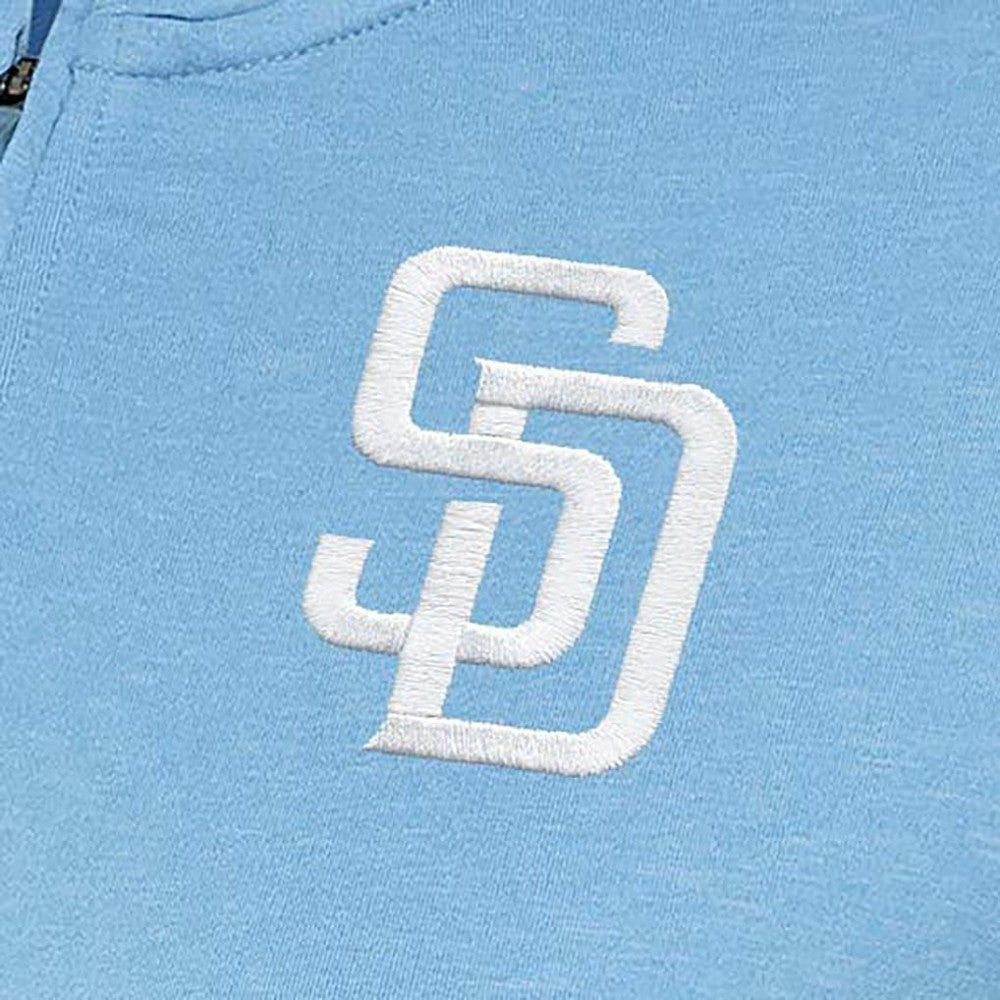 San Diego Padres Antigua Women's Mentor Quarter-Zip Pullover Top - Light Blue - MLB on Sale
